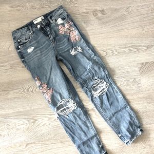 Embroidered Blossom Jeans
